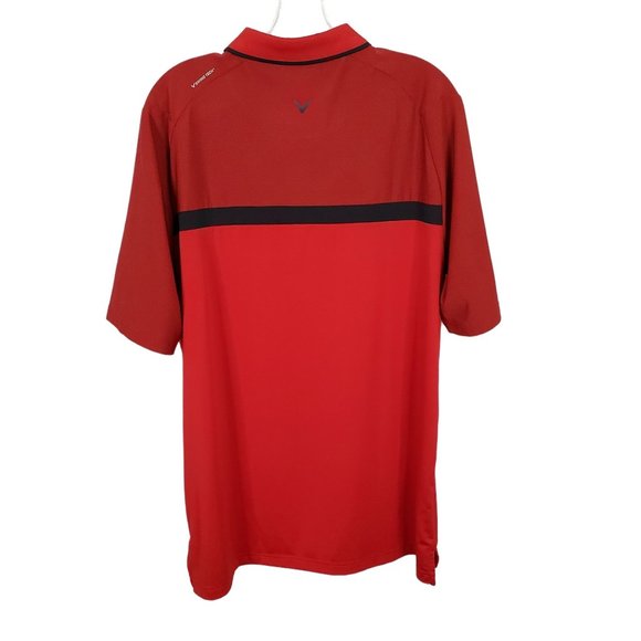 Callaway Size L Shirt Opti Dri Swing Tech Golf Polo Stretch Stripes Collar - Picture 3 of 8